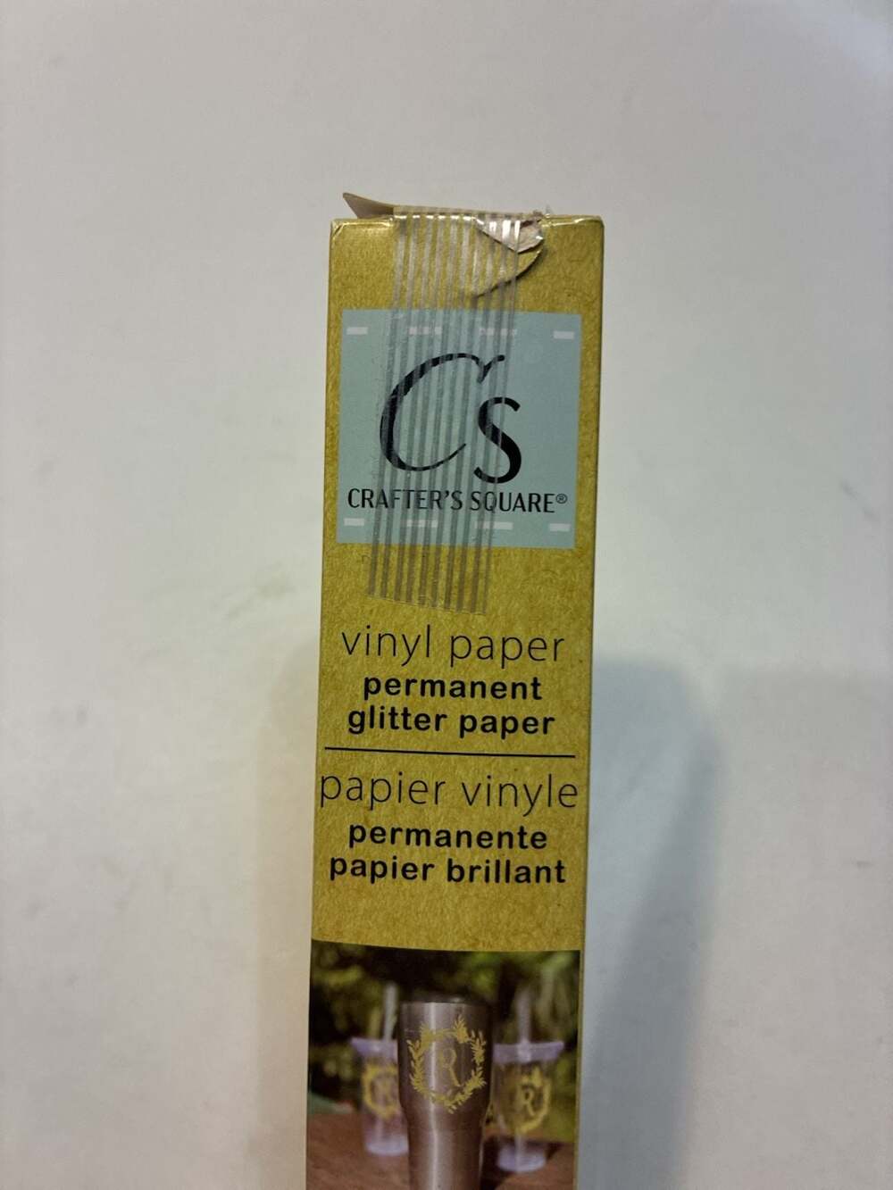 Crafter's Square Permanent Glitter Vinyl Paper, Gold, 12 in. x 48 in.